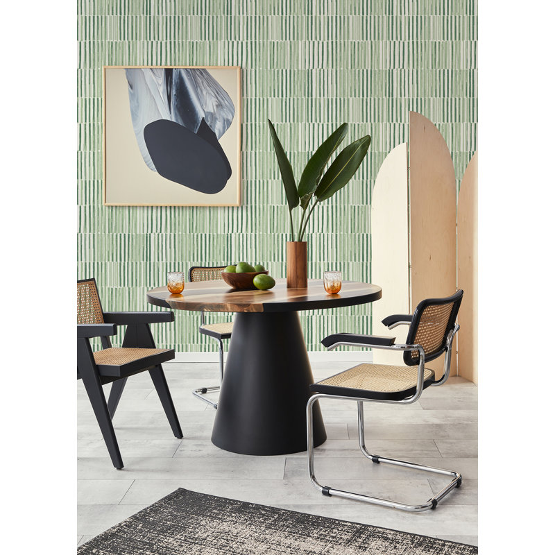 Zahara Textured Stripe Luxury Wallpaper, Green