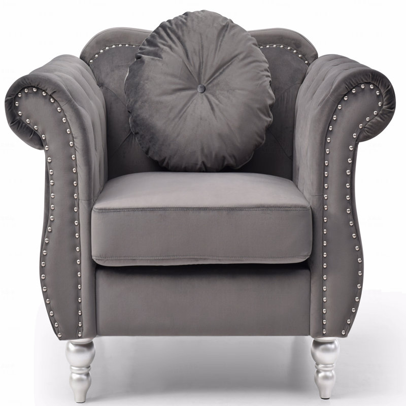 Dark Gray Transitional Chair