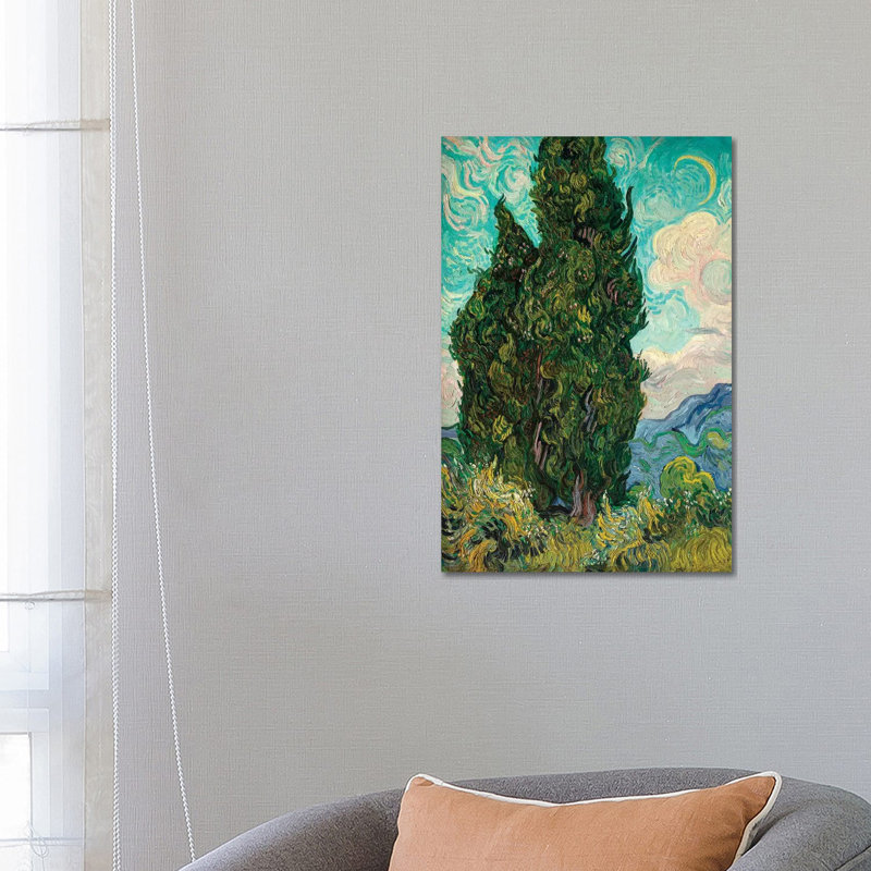 Cypresses I by Vincent Van Gogh - Wrapped Canvas Painting