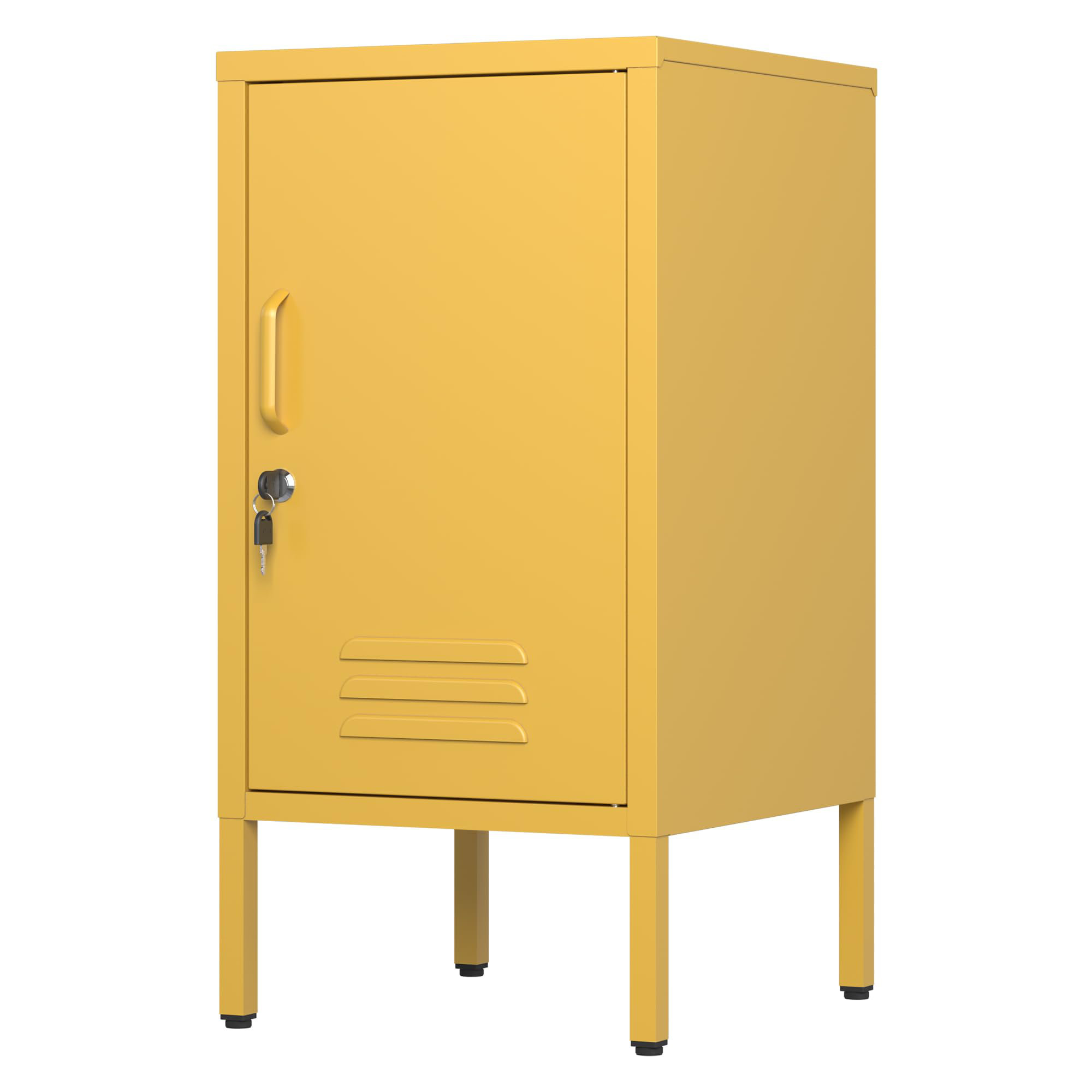 Metal Locker End Table,Modern Minimalist Room Side Table with 2 Adjustable Shelf,Anti-Tilt Design,Multi Storage Cabinet for Living Room Bedroom, Easy to Assemble 27.55”H x 13.78”W x 14.96”D