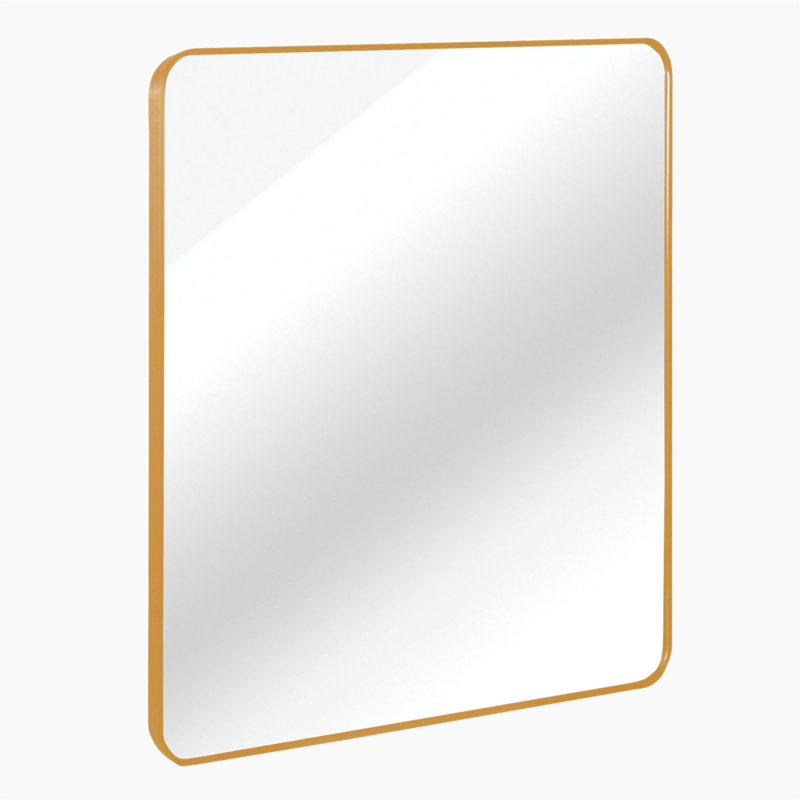 Miroir de salle de bain carré encadré en métal doré 36 po x 36 po., 36 po x 36 po, Doré, Carrée