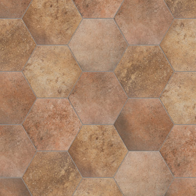Abadia Hex 8-5/8"x9-7/8" Porcelain Stone Look Wall & Floor Tile
