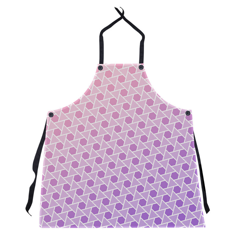 Tablier en hexagones et triangles Rainbow, Rose/mauve