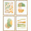 Décoration de salle de bain, pastel vert et jaune, motif abstrait, art mural encadré sur papier, impression de 4 pièces-97762825-97762826