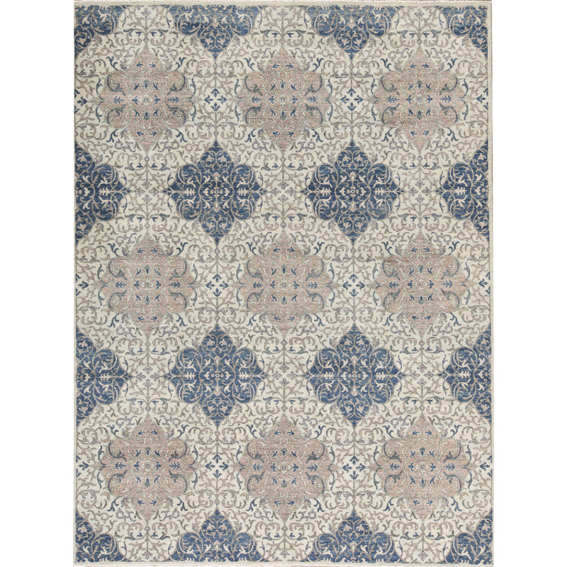 Wool Damask Area Rug