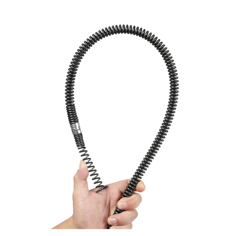 Ensemble de câble de nettoyage de canalisation modulaire 100 pi x 5/8 po avec 7 couteaux - drain d'égout creux robuste pour éviers, toilettes et drains de plancher
