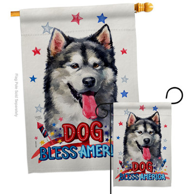 Drapeau de jardin Patriotic Malamute Alaskan