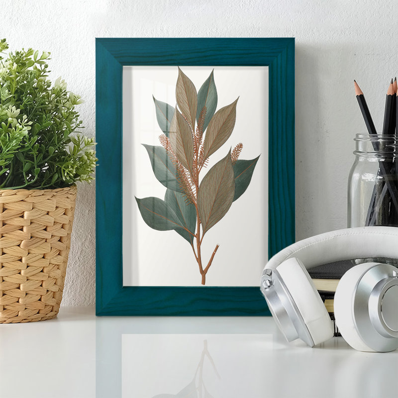 Fall Foliage VII, reproduction d'art encadrée, H 8 po x l 6 po x P 1 po, Bleu