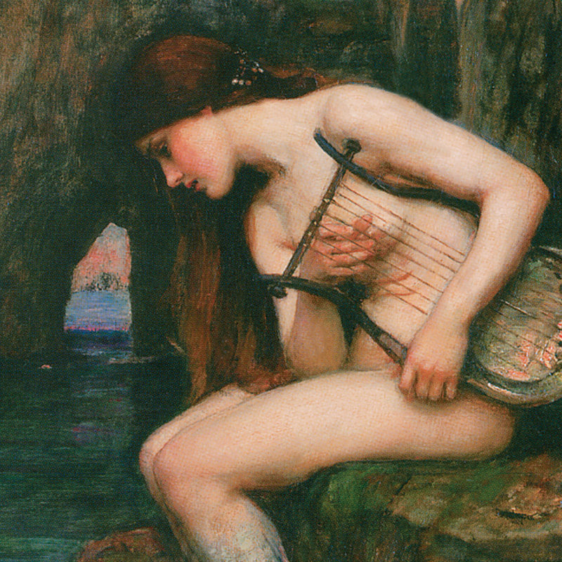 «The Siren, 1900» par John William Waterhouse, reproduction d'art encadrée, H 29,25 po x l 22,25 po x P 1,875 po