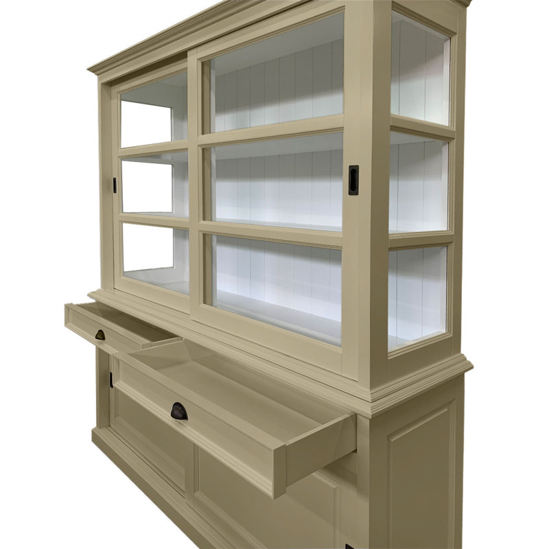 Jacksonport 186 cm W Display Cabinet, Beige/White