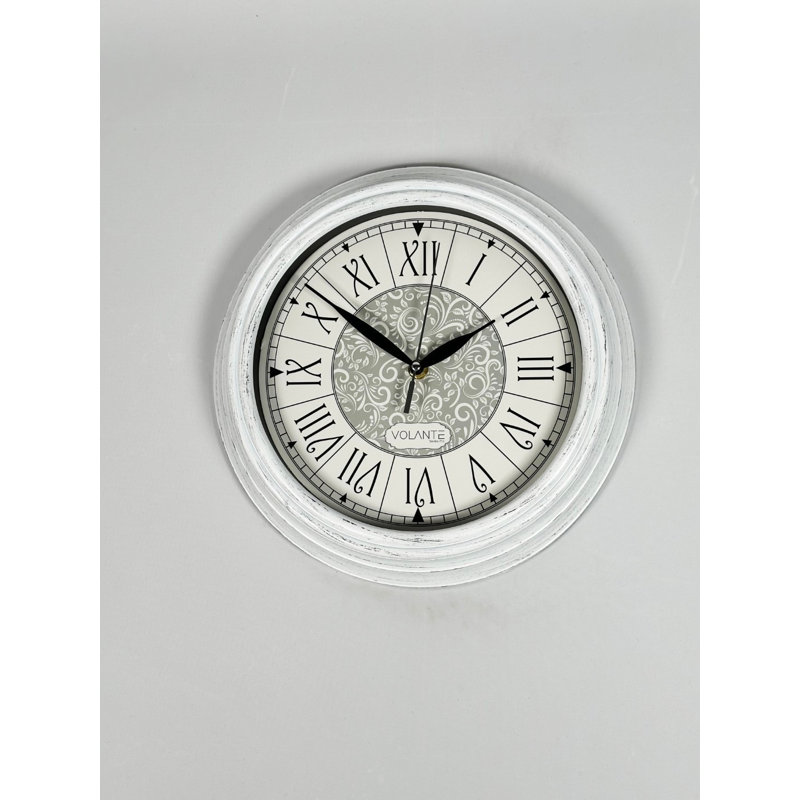 Stylish Decorative Wall Clock, Black & White, 11.8 in Diameter | 100% Plastic with Real Glass Cover, 1.8 in Thick | Perfect for Home, Office, or Kitchen Decor, Modern Design Enhances Any Space