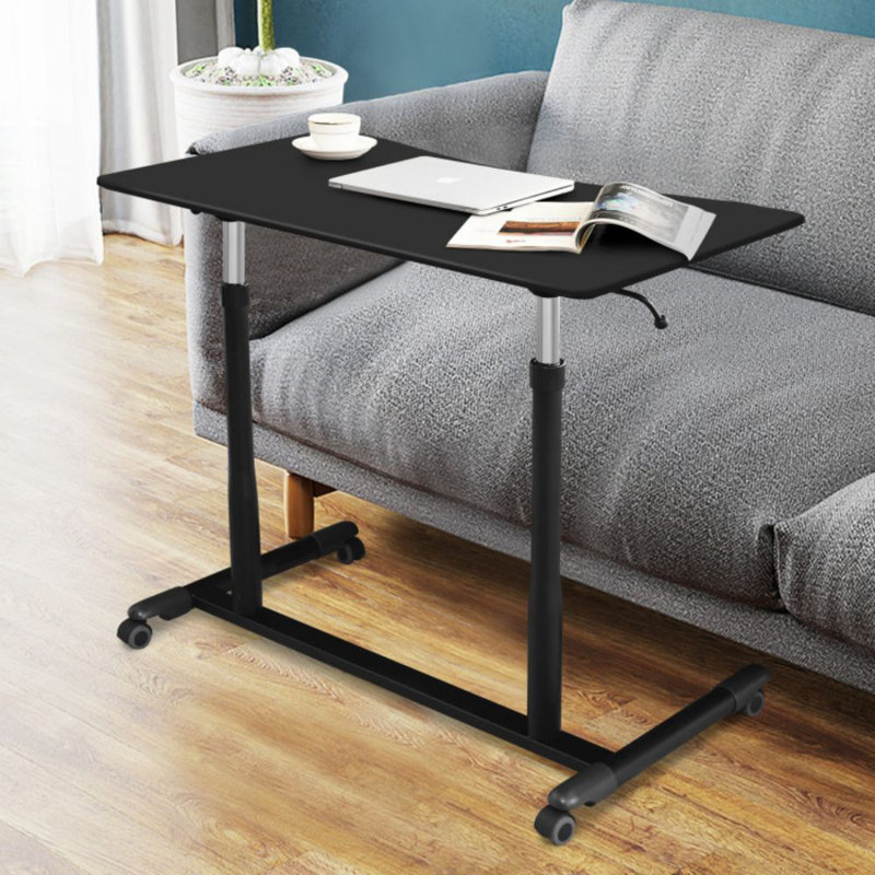 Caisyn Adjustable Metal Base Standing Desk, Black/Matte Black