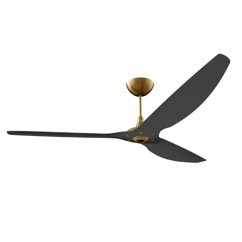 Haiku Smart Downrod Ceiling Fan, 84 inches, Gold with Black Blades