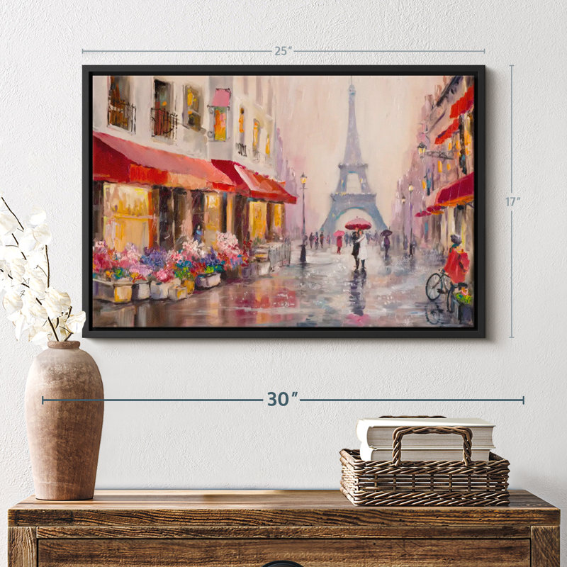 «Rainy Paris, reproduction sur toile», H 17 po x l 25 po