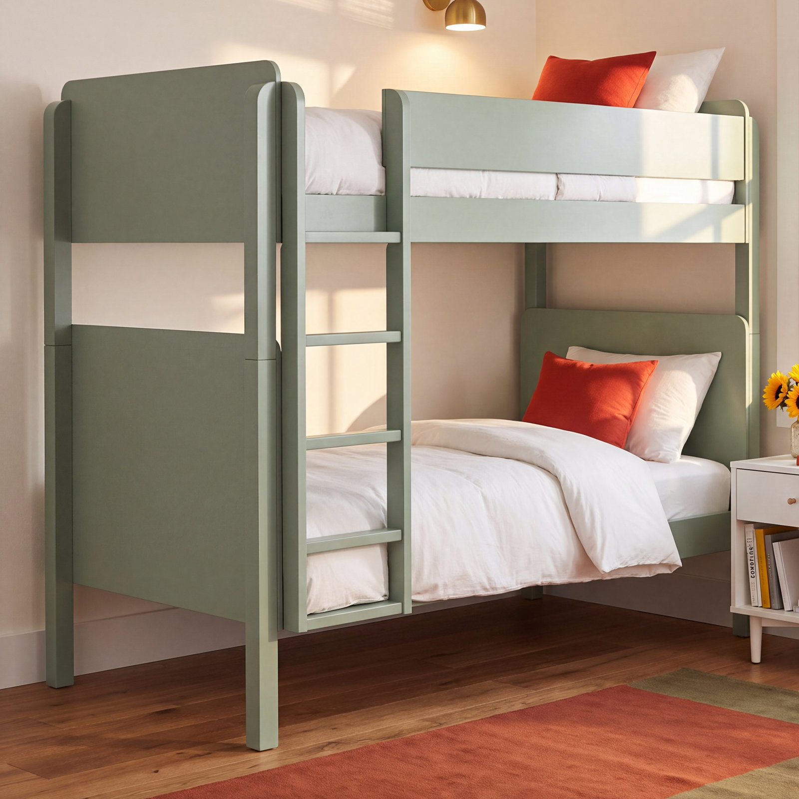 TipToe Twin Bunk Bed, Light Sage