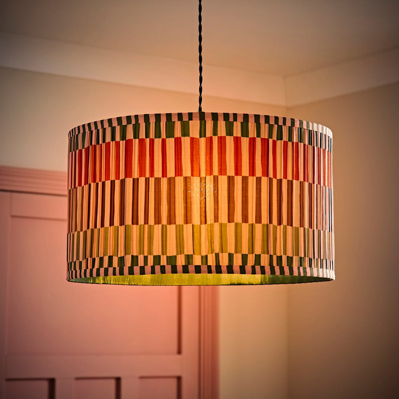 Sulai Cotton Blend Drum Lamp Shade ( Slip-On ), Green