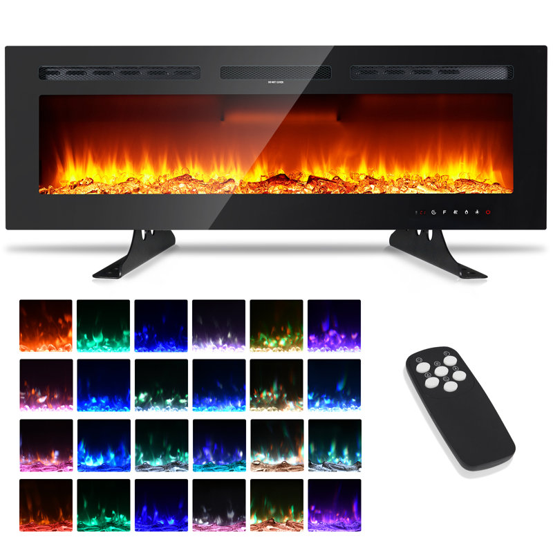 Ronipic 127 cm W Black Fireplace