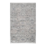 Lila Hand Knotted Wool Geometric Area Rug in Gray/Blue