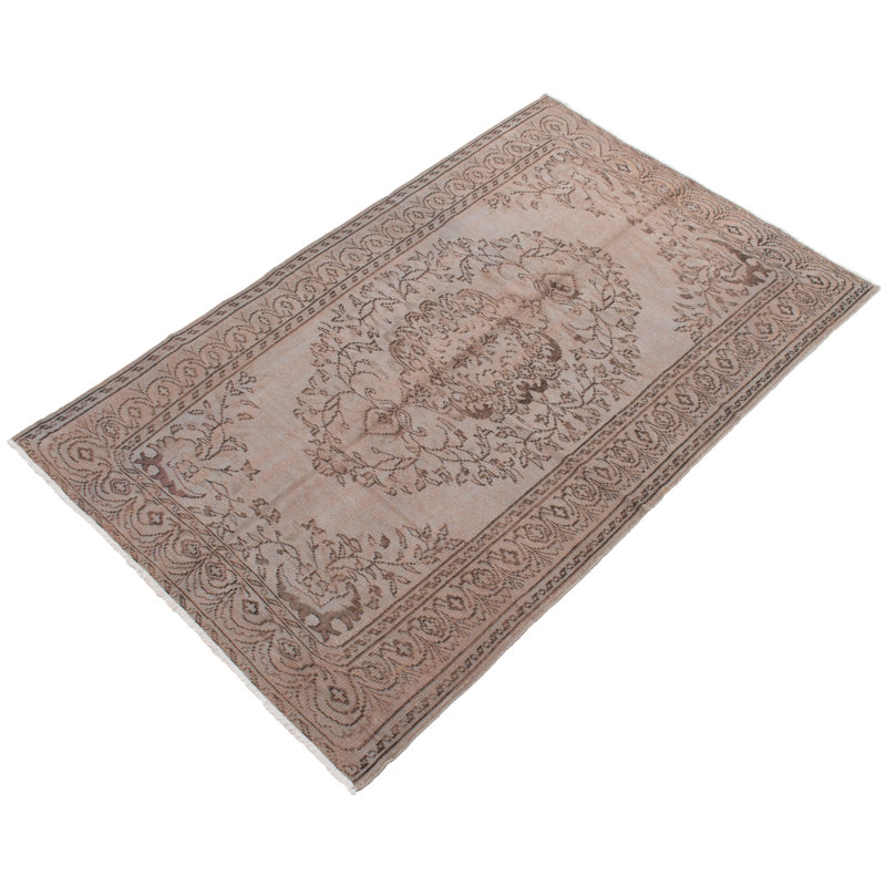 Tapis rétro brun clair et gris clair 5 pi 8 po x 8 pi 9 po Melis
