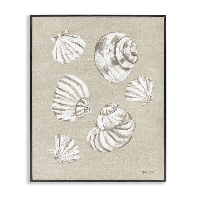 «Beach Shell Treasures», estampe numérique par Yvette St. Amant, Giclée encadrée noir minuit, H 14 po x l 11 po