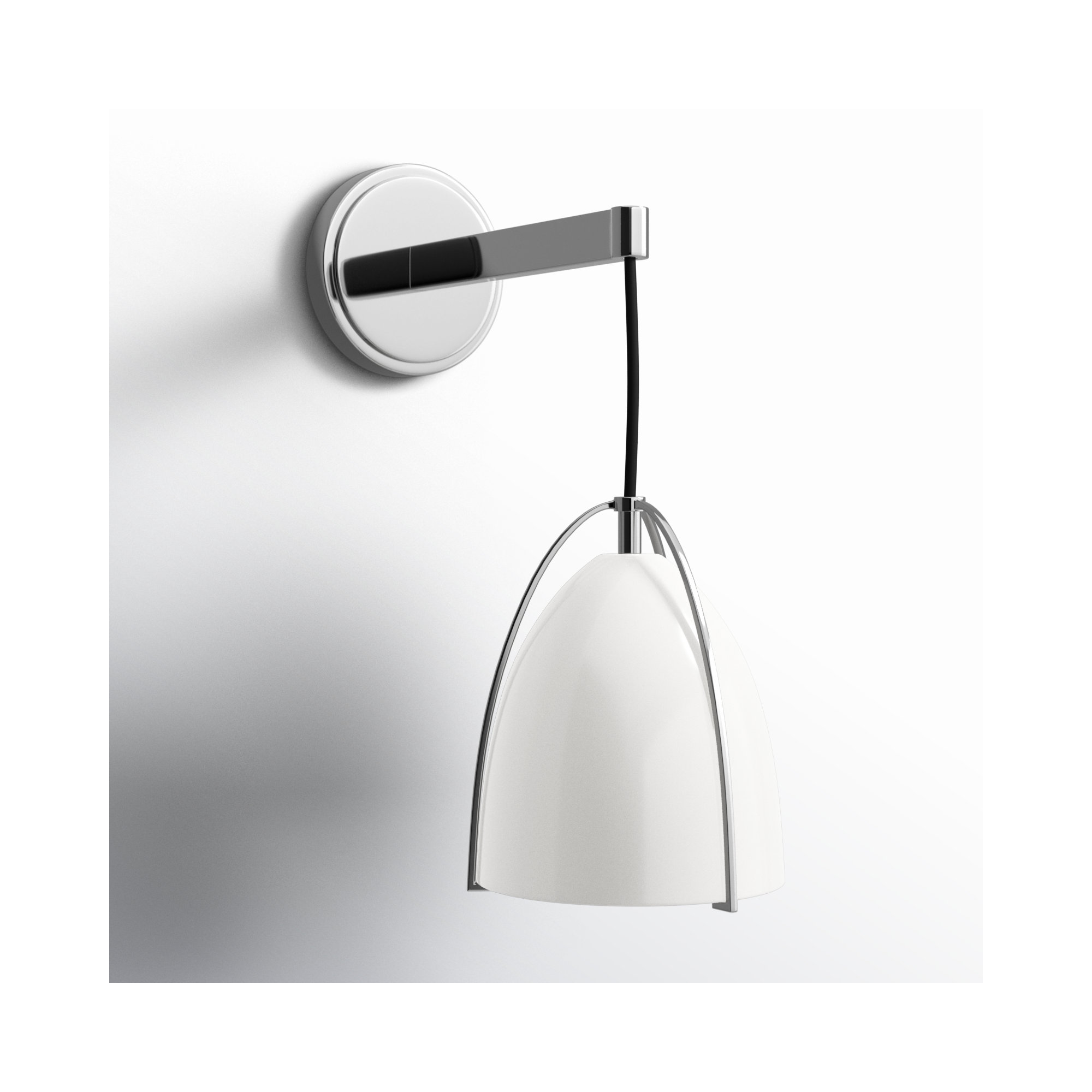 Nikki Single Dimmable Bath Sconce, Chrome, Steel Matte White, No