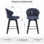 Ensemble de tabourets de comptoir pivotant à 360 ° Modern-1664289203