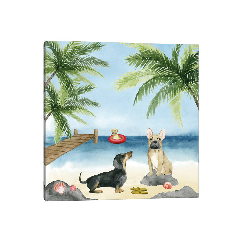 Dogs On Deck I by Grace Popp - Wrapped Canvas Painting, 45.72 cm H x 45.72 cm W