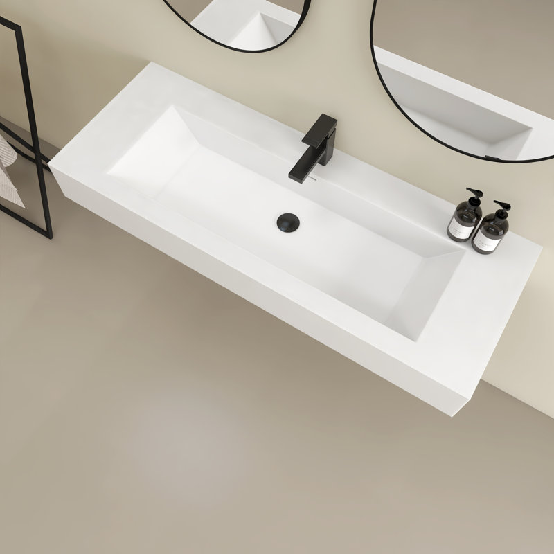 Lavabo à fixation murale 48 "de qualité supérieure avec trou de robinet simple pour salle de bain 48" Premium