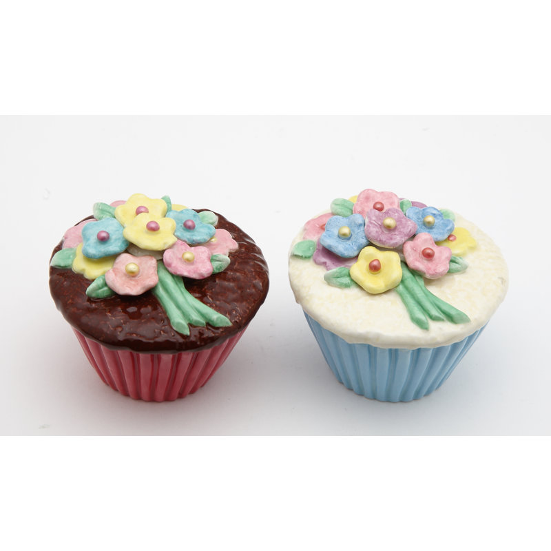Ensemble de sel et poivre Cosmcons Flower Cupcake