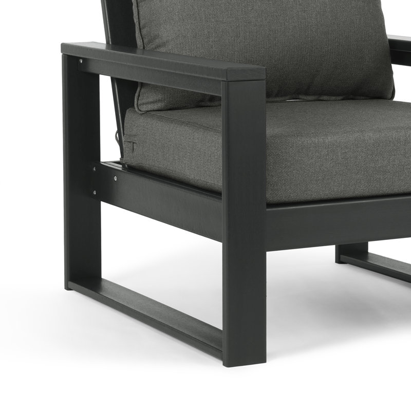 Patio Deep Seating Club Chair With Frame, Gray, Gray