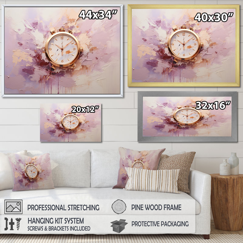 Minimalisme, impression sur toile I Watches, H 34 po x l 44 po x P 1,5 po, Cadre flottant noir