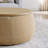 Round Storage Ottoman,Woven Rattan Fabric Ottoman,2 In 1 Function,Work As End Table And Ottoman,With Small Seat-Nature
