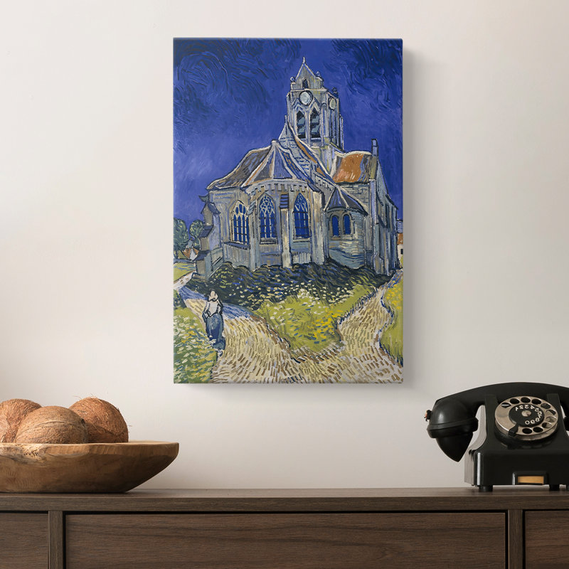 «The Church at Auvers», toile tendue par Vincent Van Gogh, 8 x 12