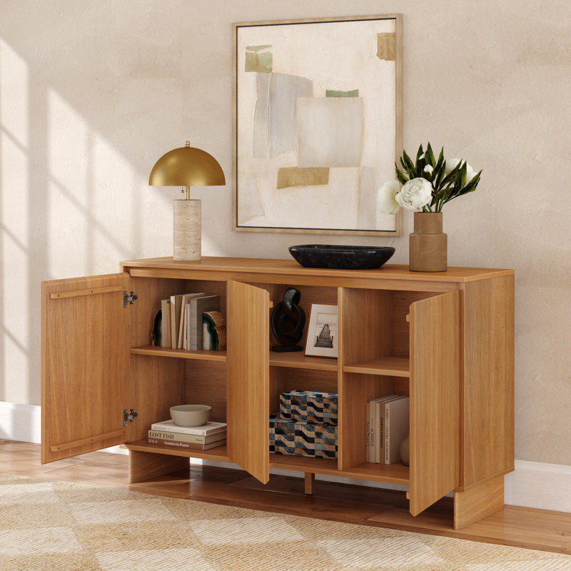 Modern 59" 3-Door Sideboard/TV Stand, Pecan