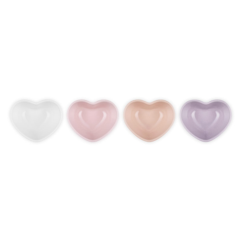 Le Creuset Mini Stoneware Heart Pinch Bowl, Set Of 4 3.1 Qt. Multicolor
