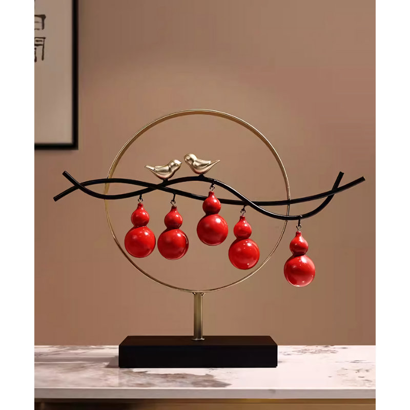 Zachriah Figurines & Sculptures, Gold/Red