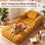 Fauteuil convertible surdimensionné en velours côtelé avec éponge à rebond élevé et coussin-1421469129