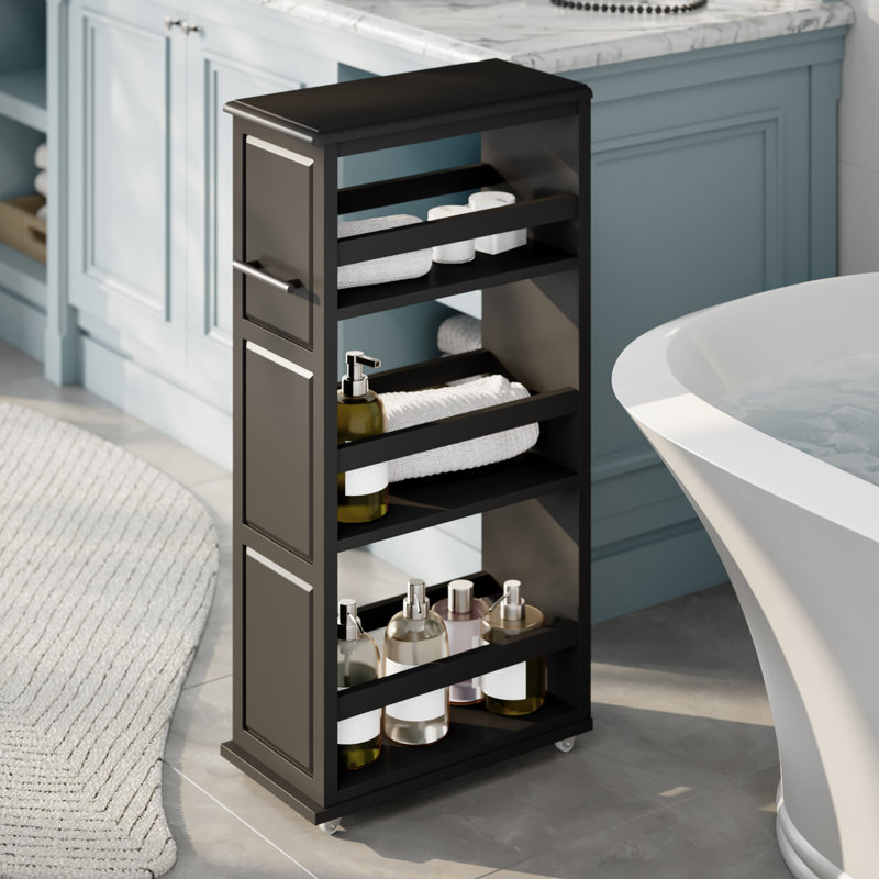 Chariot de rangement roulant à 3 niveaux Lavish Home, noir, Noir