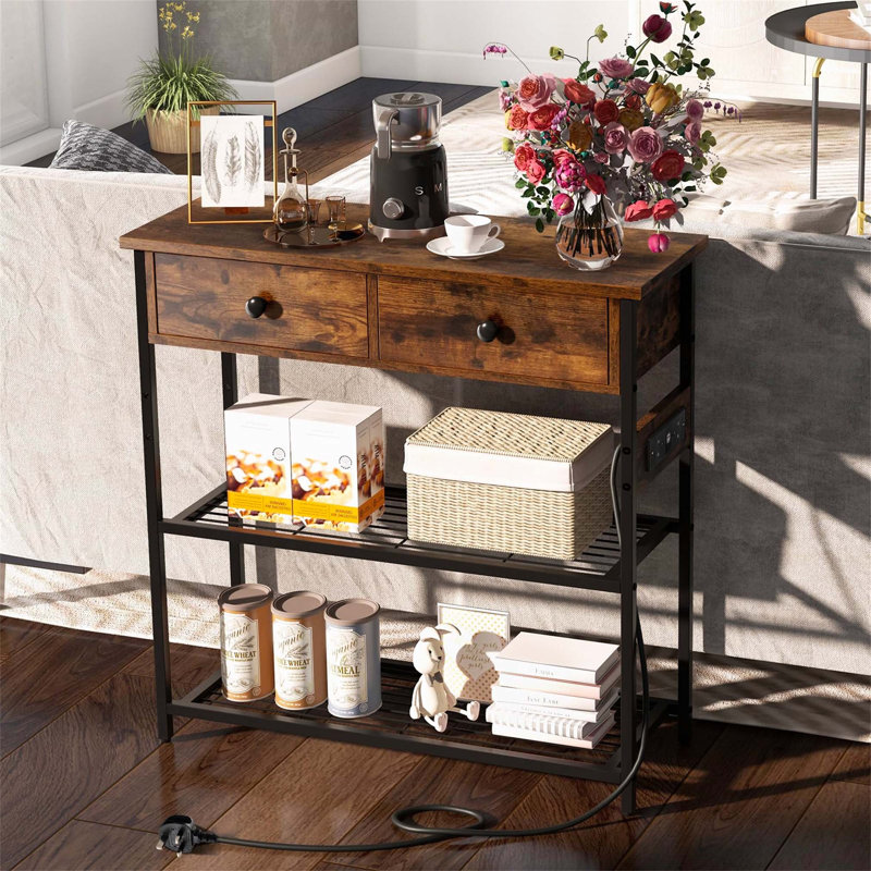 Annam 81cm Console Table, Brown/Black