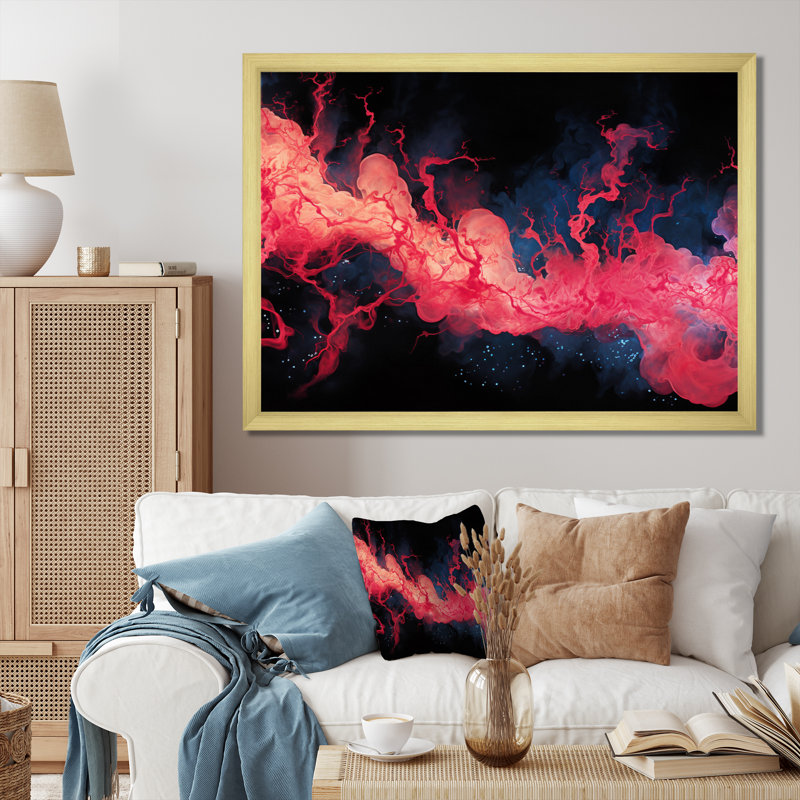 Liquid Ink Immersion - Print, Gold Picture Framed, 34" H x 44" W x 1.5" D