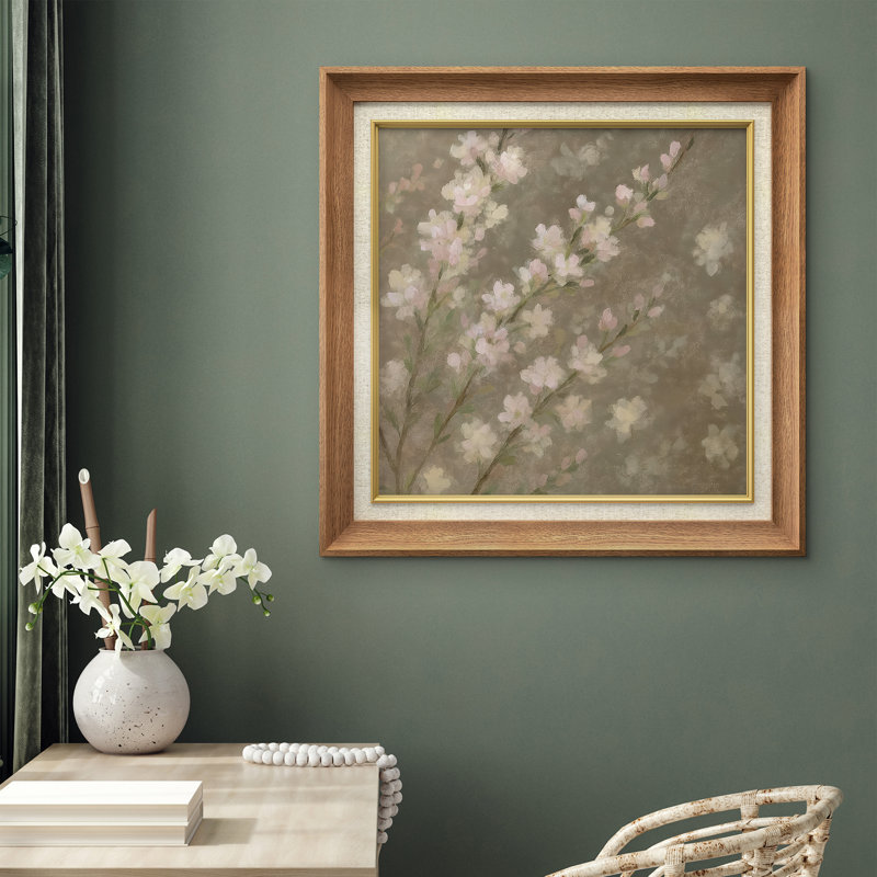 Art mural encadré de qualité supérieure - reproduction de fleurs rétro pour décor de chambre à coucher - 26 po x 36 po