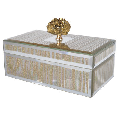 8.5x5x5.5" Sullivan Striped Decorative Box
