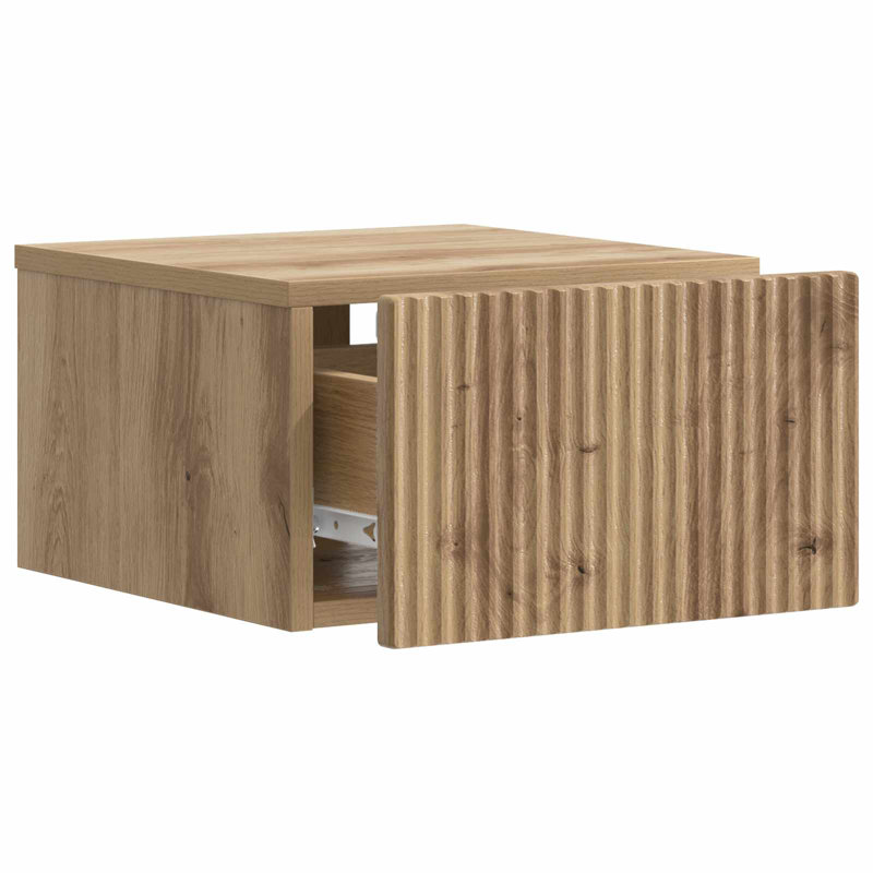 33cm W Manufactured Wood Bedside Table, Artisan Oak