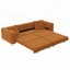 Canapé-lit convertible 3 en 1 avec siège profond, conception capitonnée et repose-pieds mobile pour des espaces de vie polyvalents-741699699