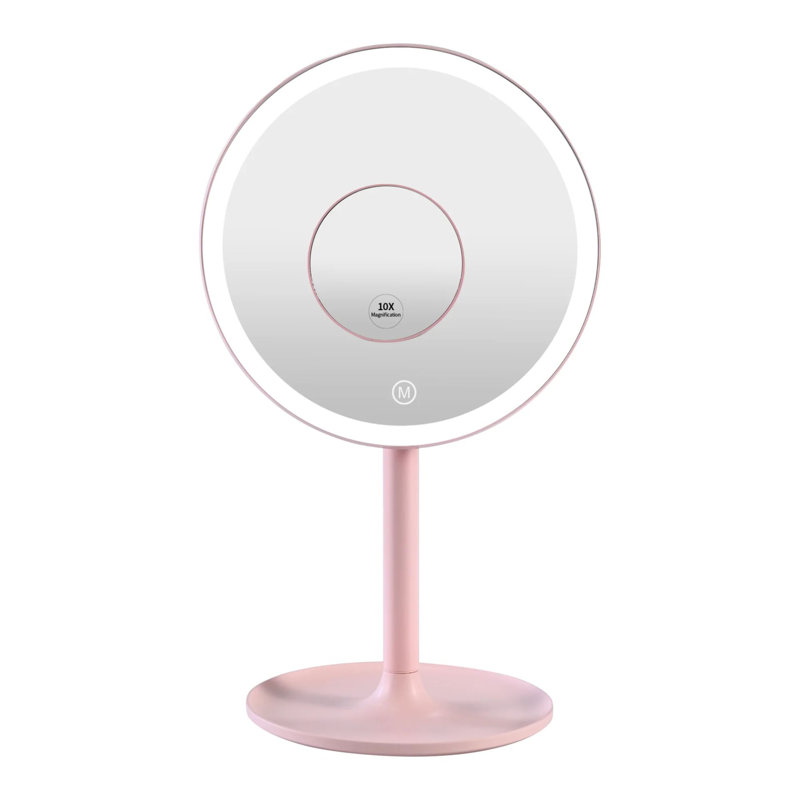 Miroir de maquillage Impressions Vanity Poppy avec grossissement 10X, éclairage tricolore, Rose