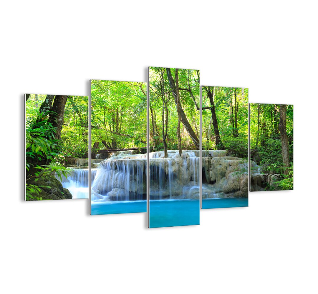 5-tlg. Glasbilder-Set - Fotografie „Drown in Turquoise and Green”