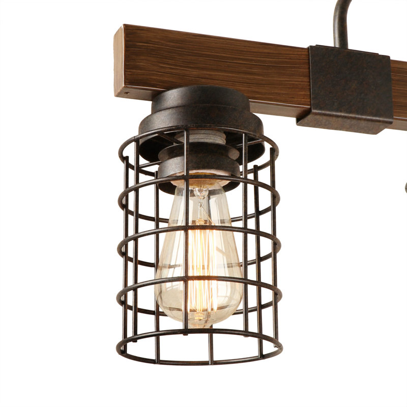 5-Light Dimmable 42" Kitchen Island Pendant Farmhouse Dining Room Linear Chandelier
