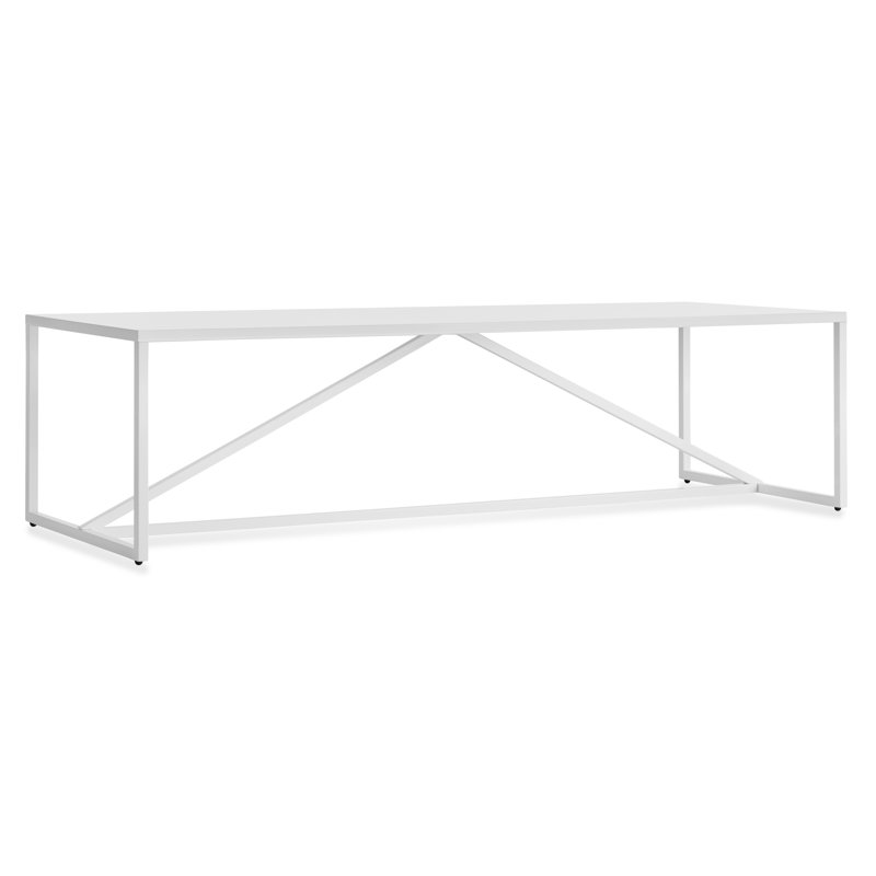 Strut Coffee Table, White, 14" H x 54" L x 20" W