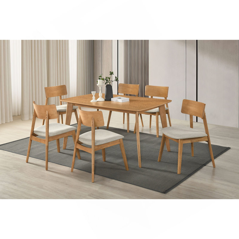 Ensemble de 2 chaises de salle à manger rembourrées en tissu beige