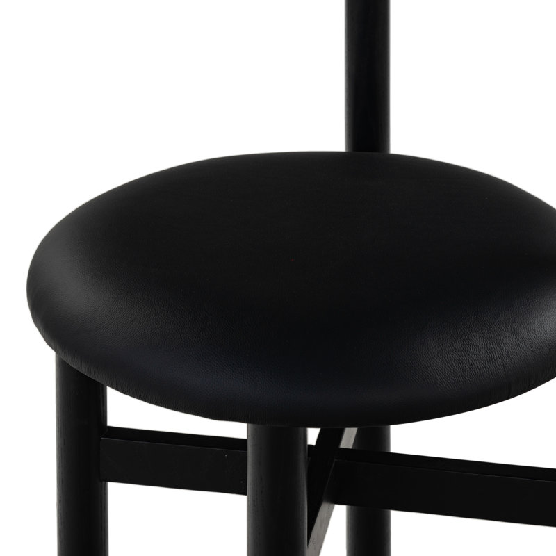 Tayla Leather Counter Stool, Black
